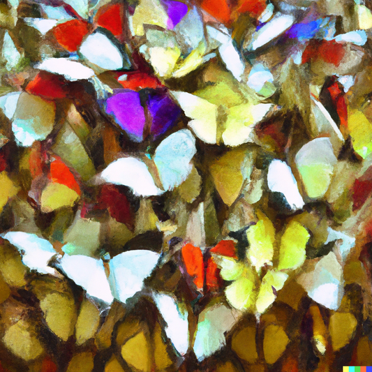 Multitud ilustrada de coloridas mariposas al estilo de pintura al óleo
